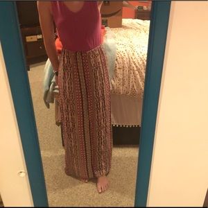 Pink, Gray, and Black Patterned Maxi Dress